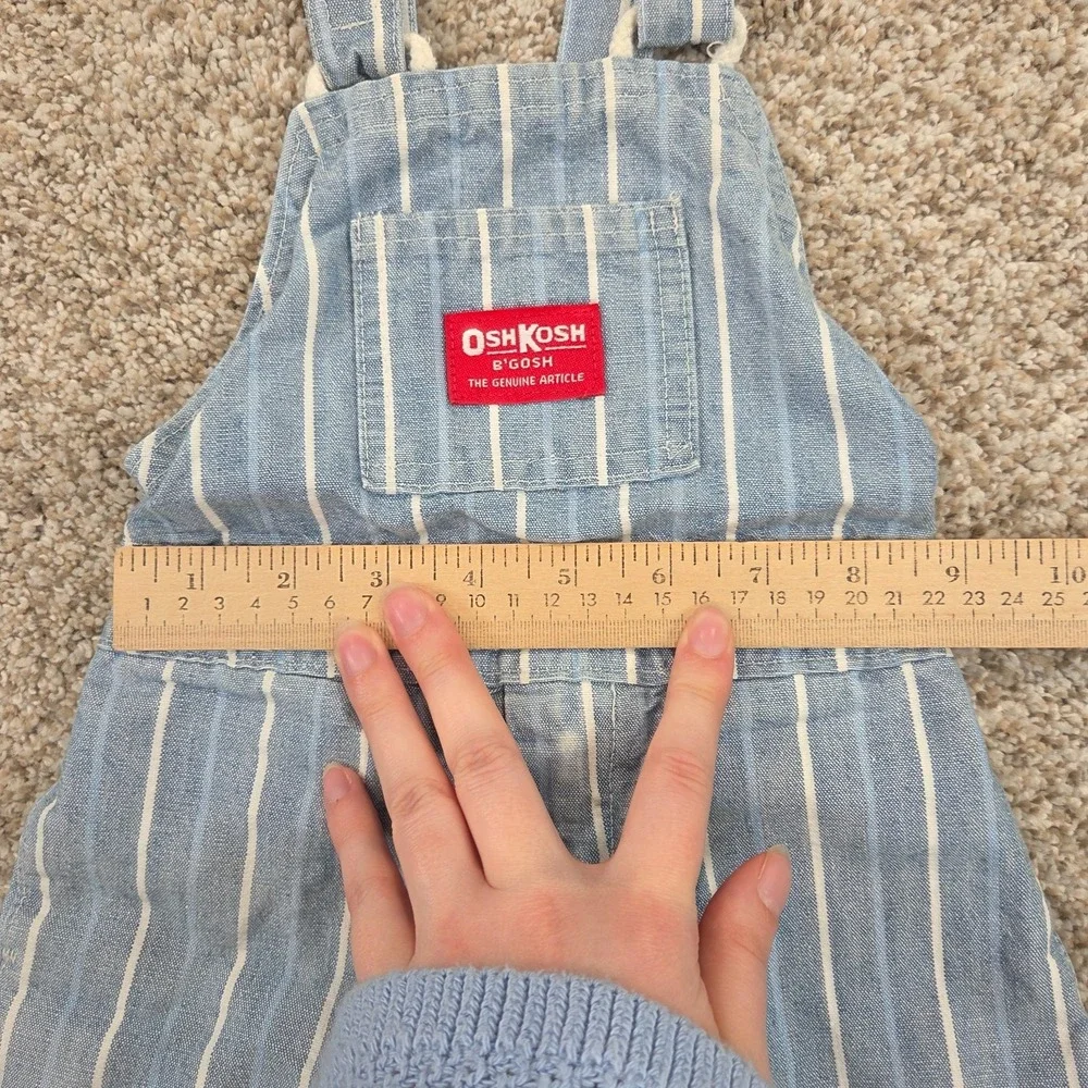 OshKosh B'Gosh vintage Pinstripe Stripe toddler overalls 2T Made In USA 80s 90s